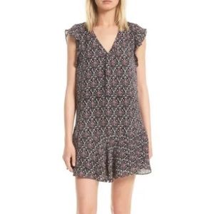 Joie Almarie B Floral Silk Dress in Black/Multi - Size S